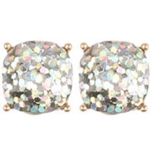 Silver glitter earrings